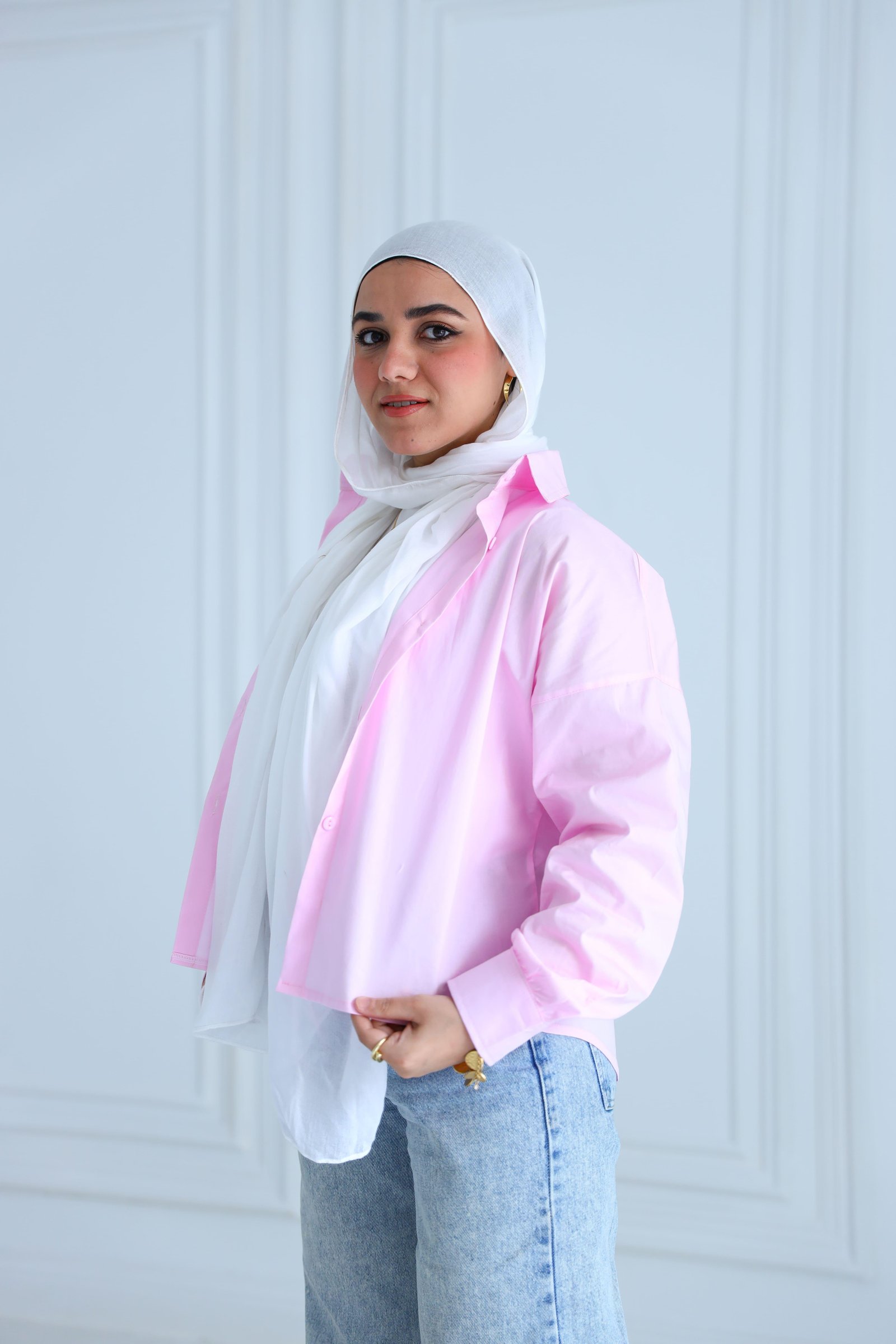 Baby Pink cropped shirt