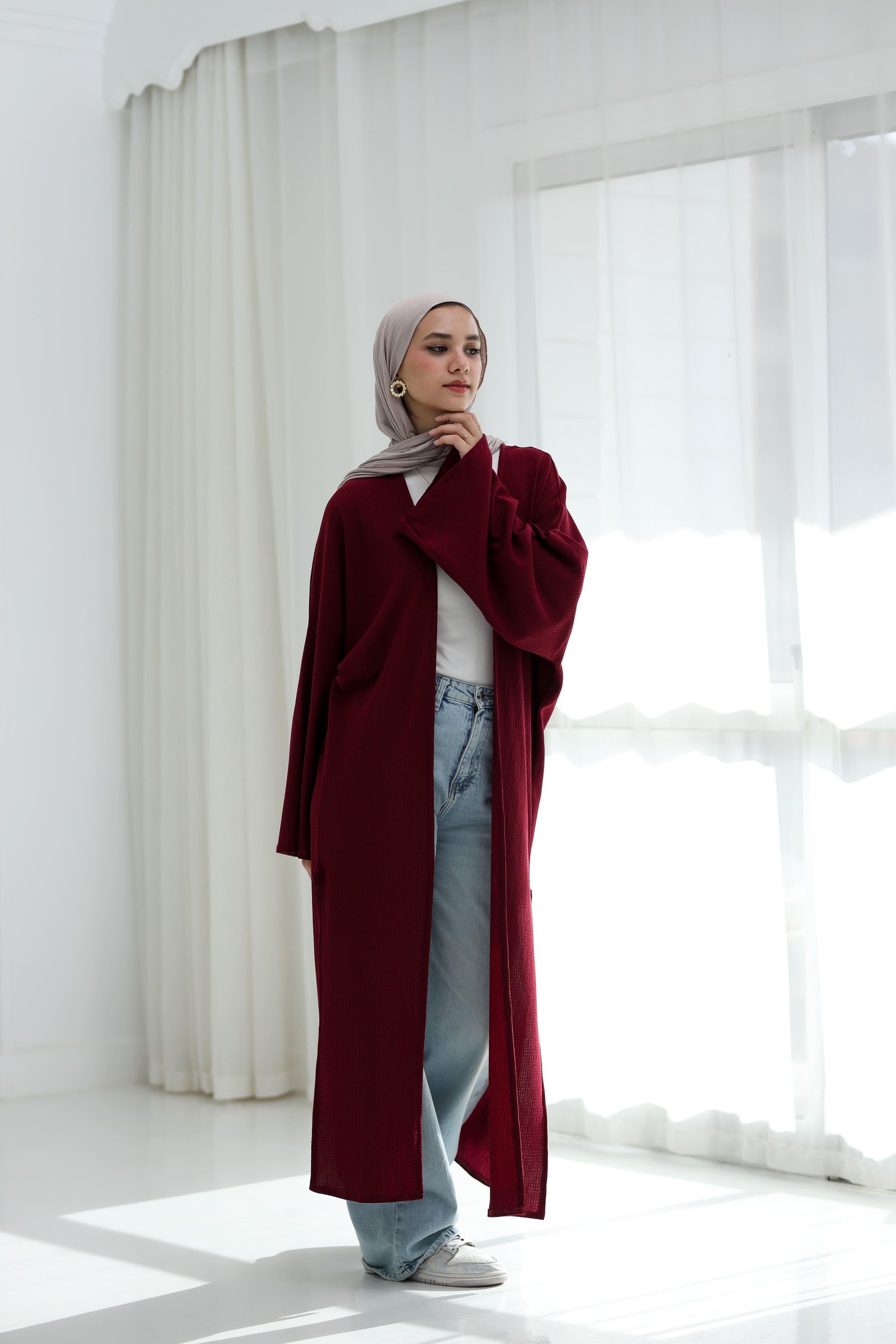 Burgandy kimono