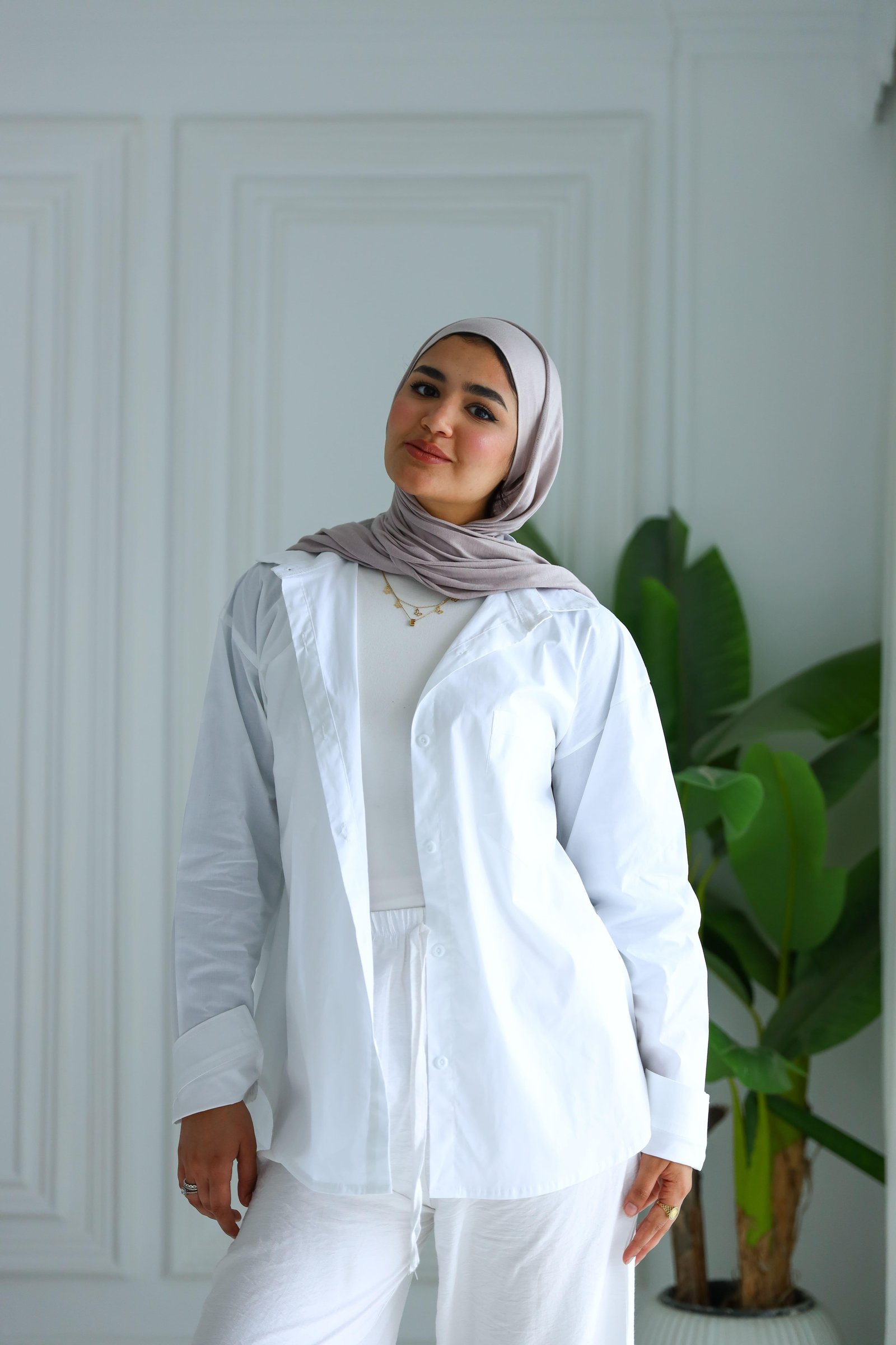 white poplin shirt