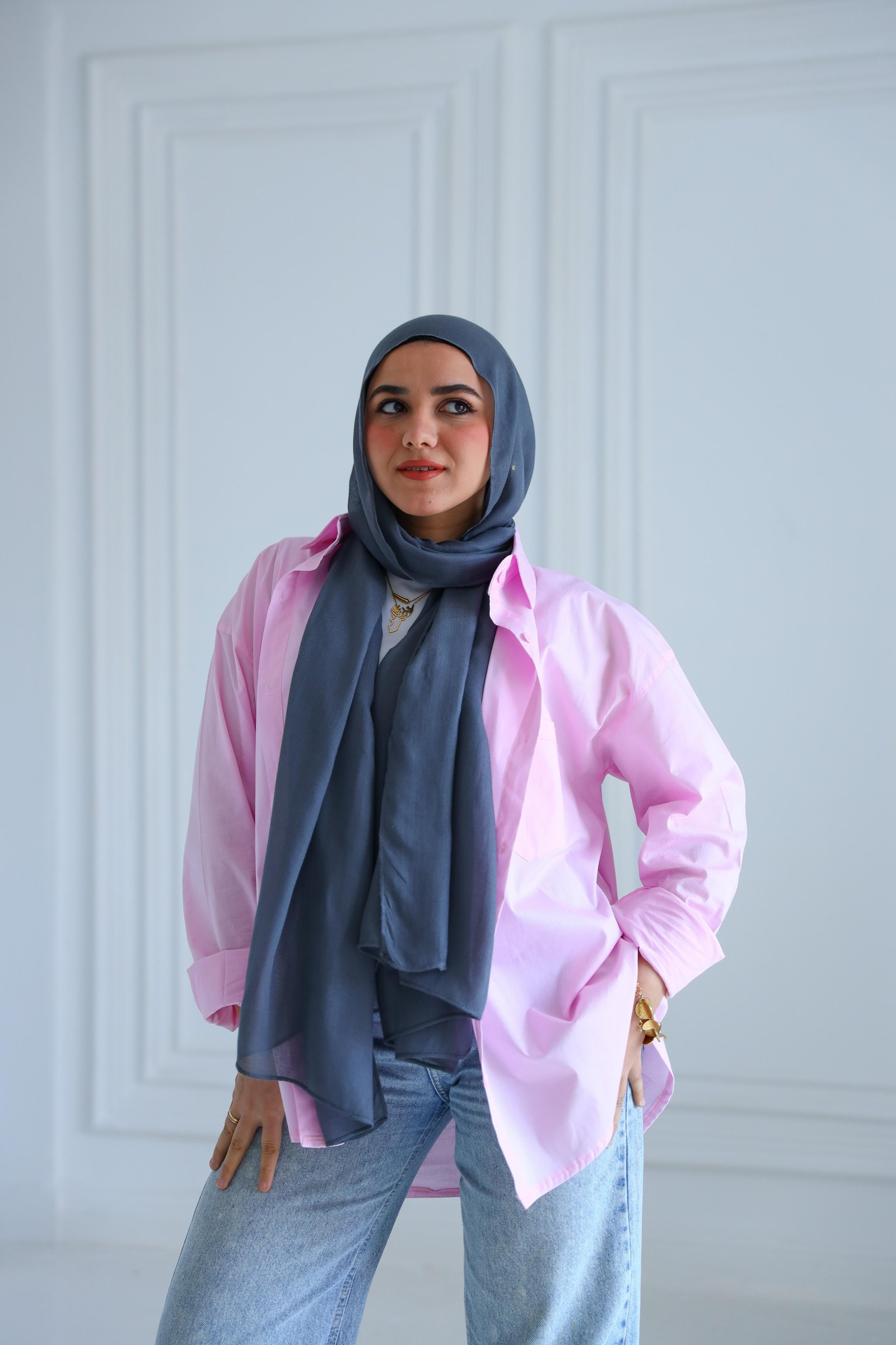 Baby pink poplin shirt
