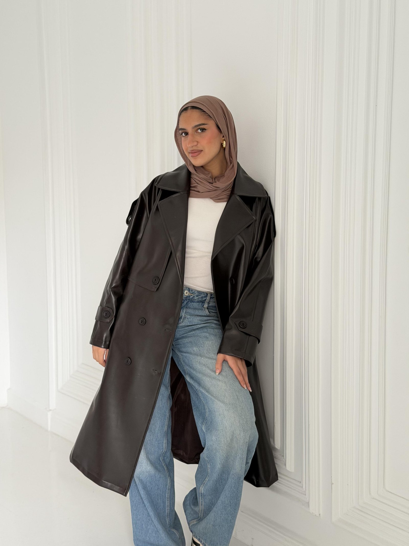 Dark Brown Leather Coat