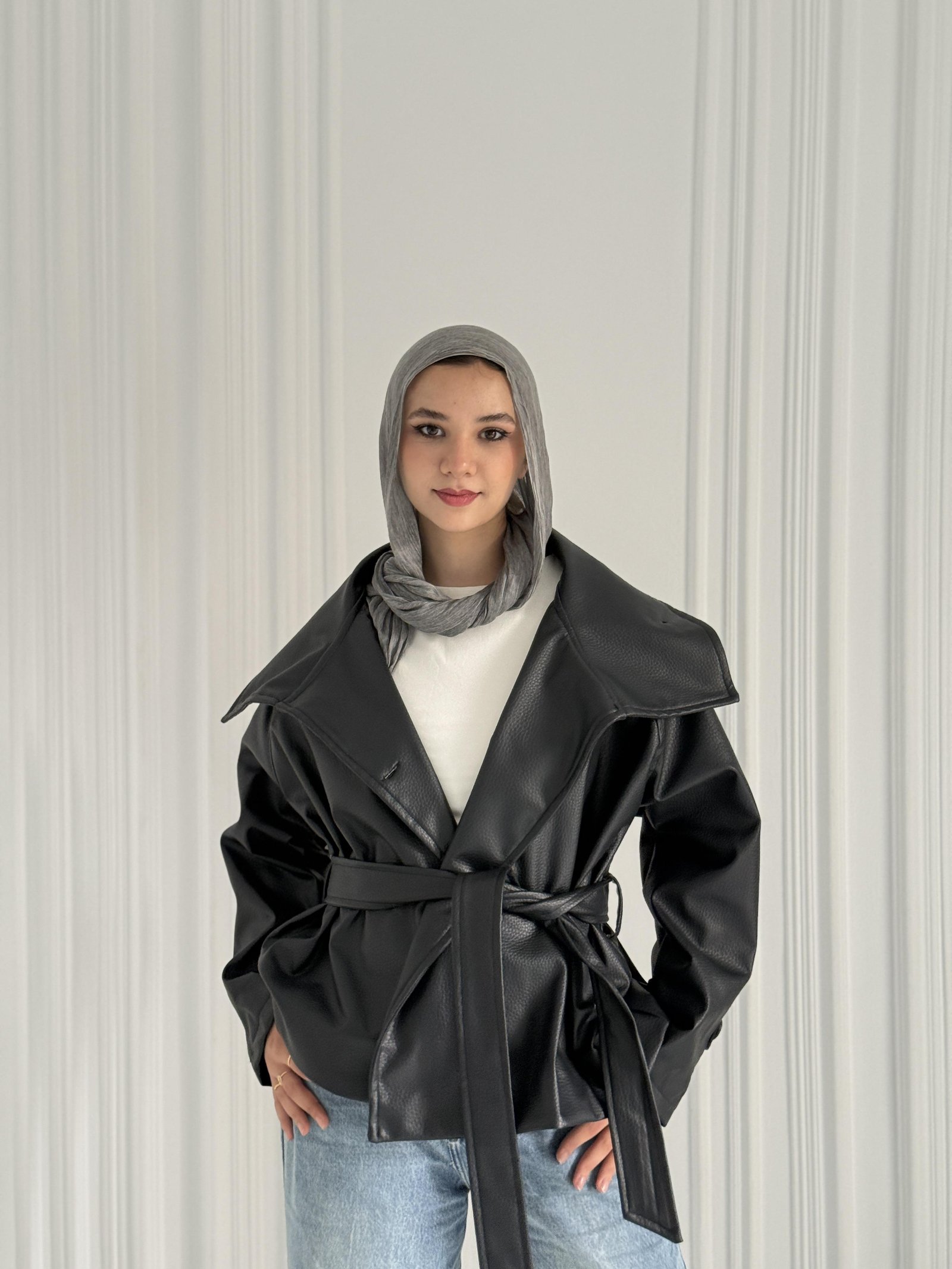 Black Midnight Belted Trench