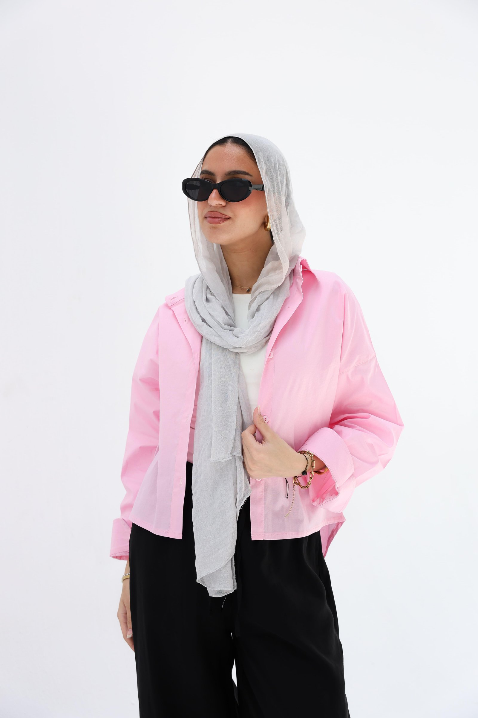 Baby Pink crop shirt