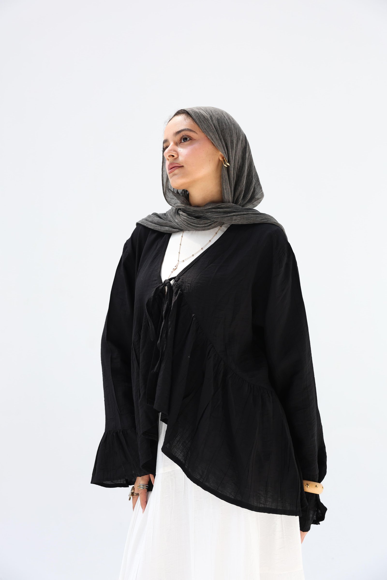 Black Fluffy Blouse