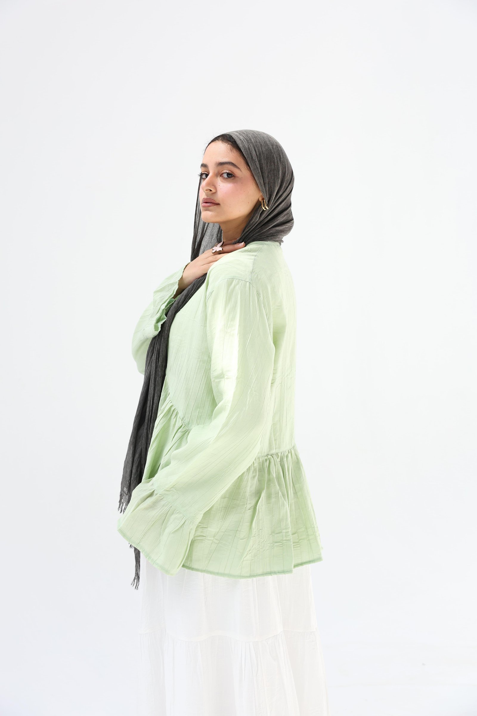 Mint Green Fluffy Blouse