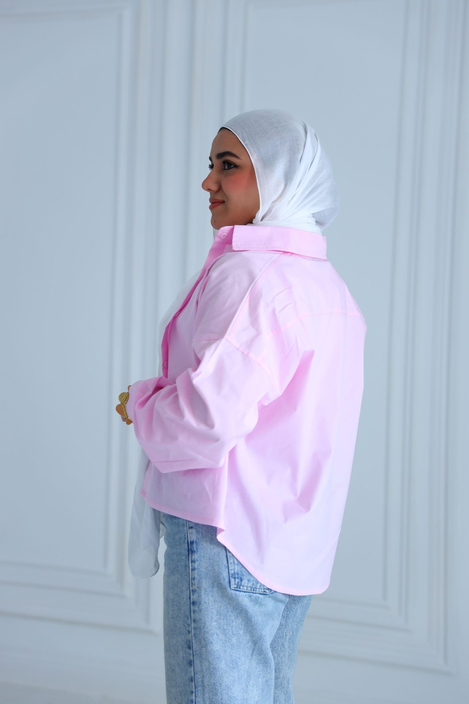 Baby Pink cropped shirt gallery image