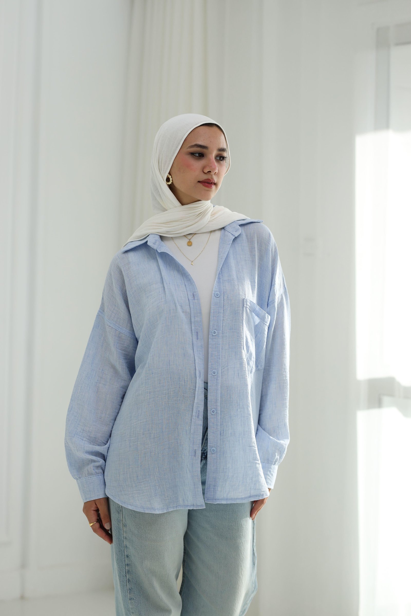 Baby blue gentle fit shirt gallery image