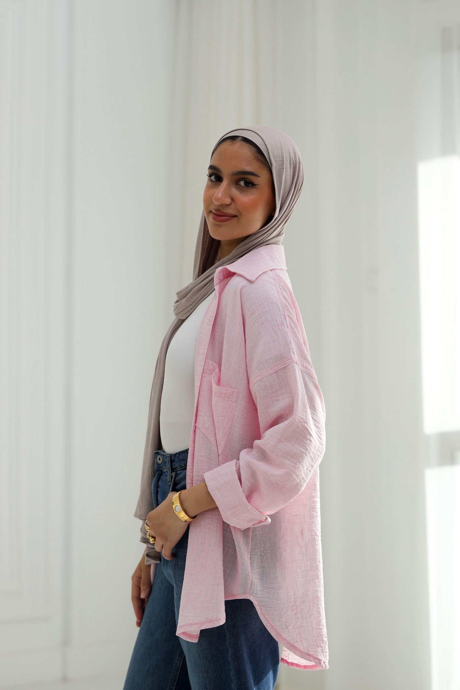 Baby pink gentle fit shirt gallery image