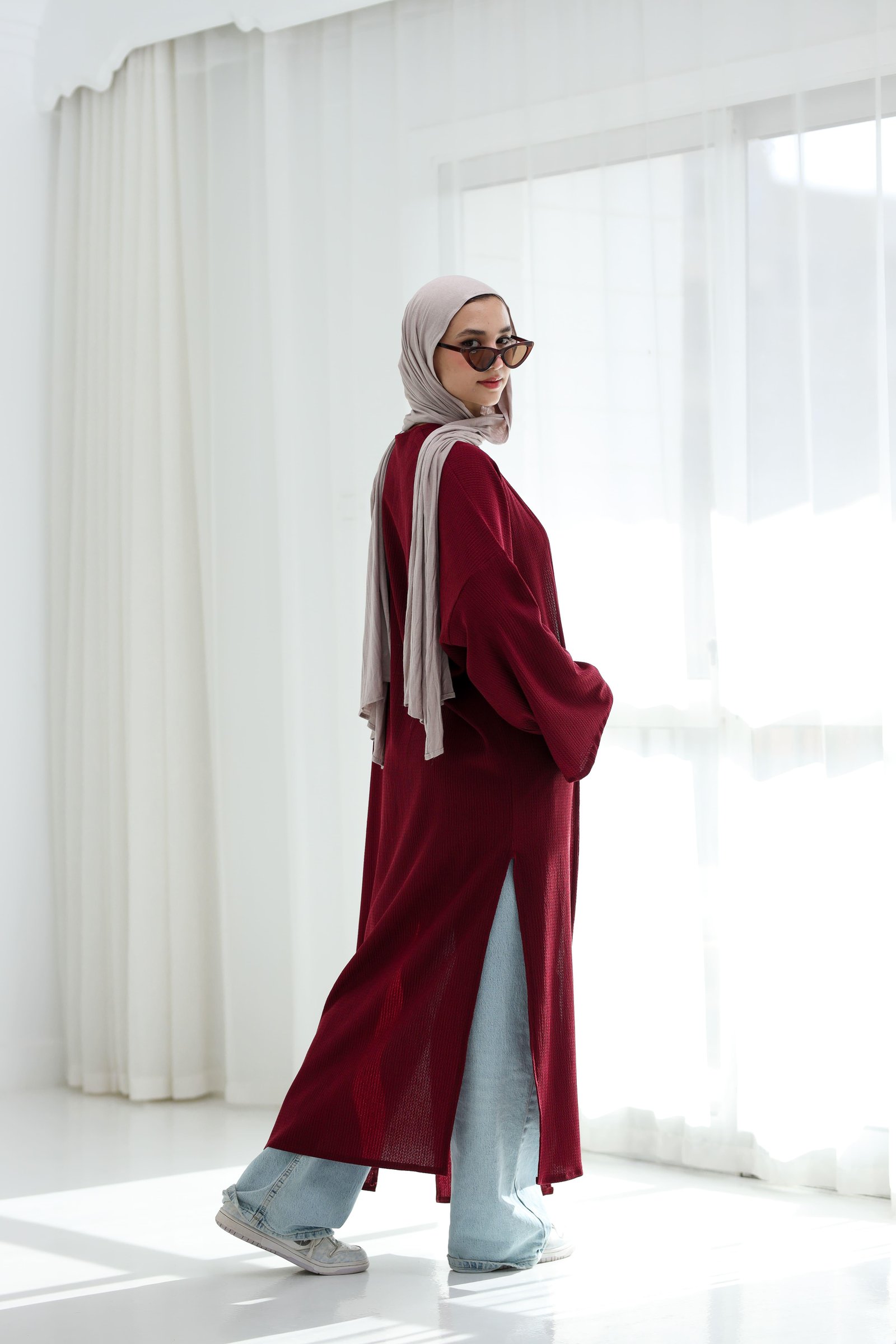 Burgandy kimono gallery image