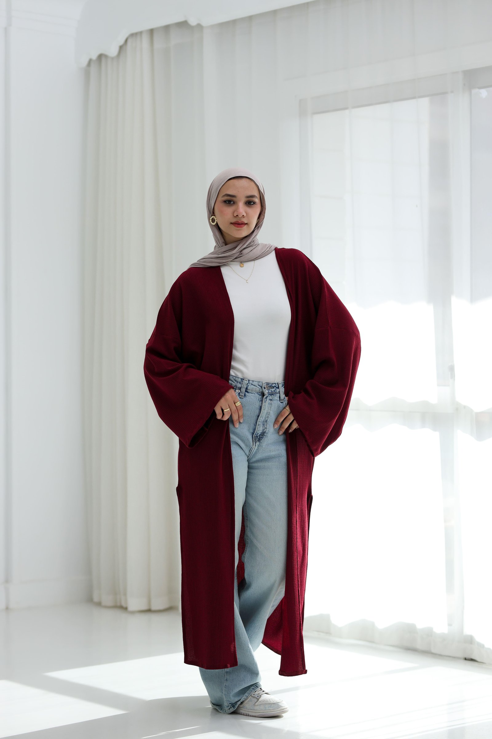 Burgandy kimono gallery image