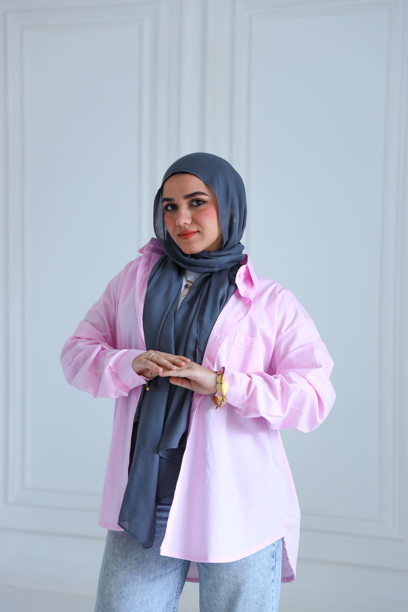 Baby pink poplin shirt gallery image