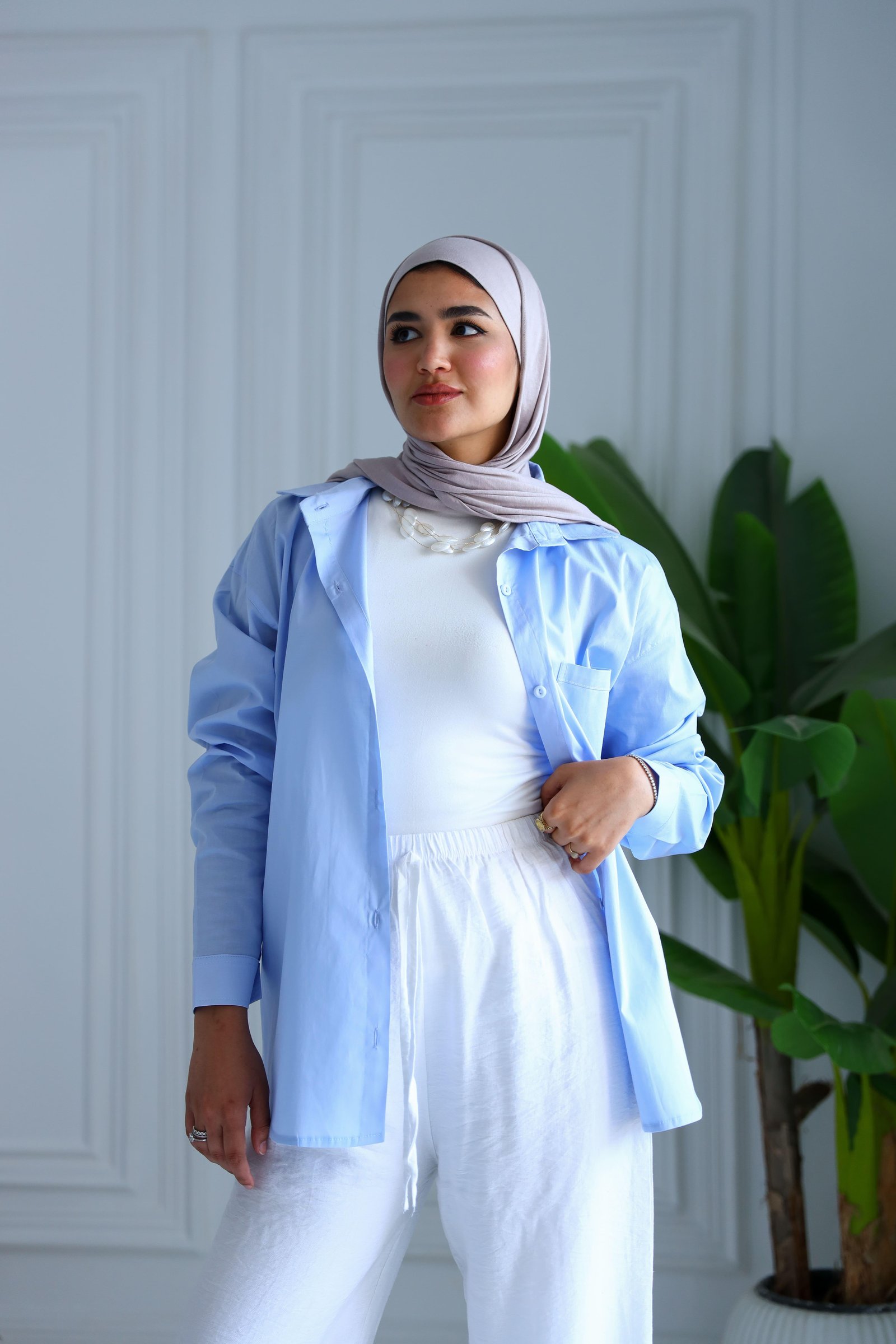 Baby blue poplin shirt gallery image