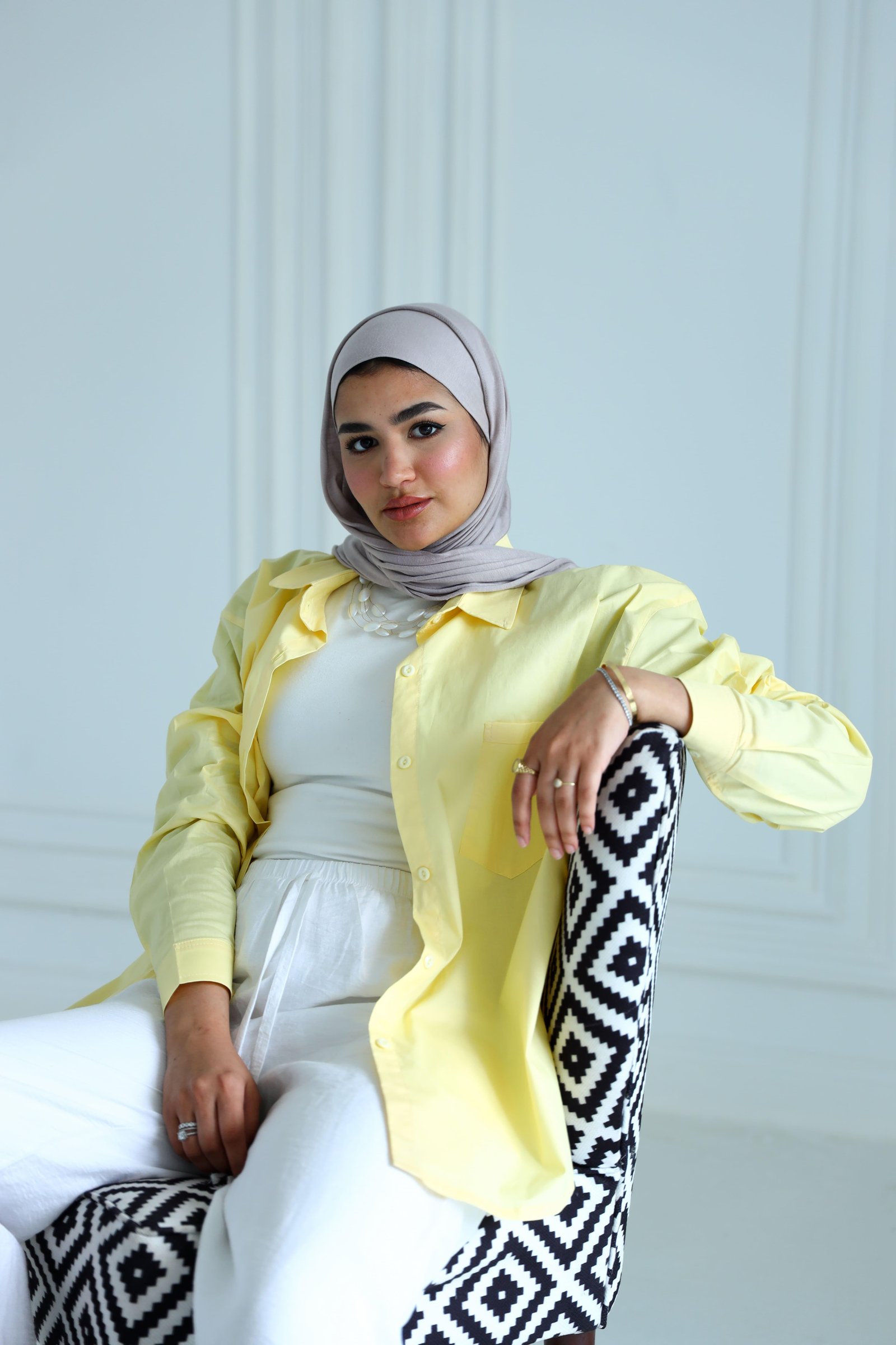Yellow poplin shirt gallery image