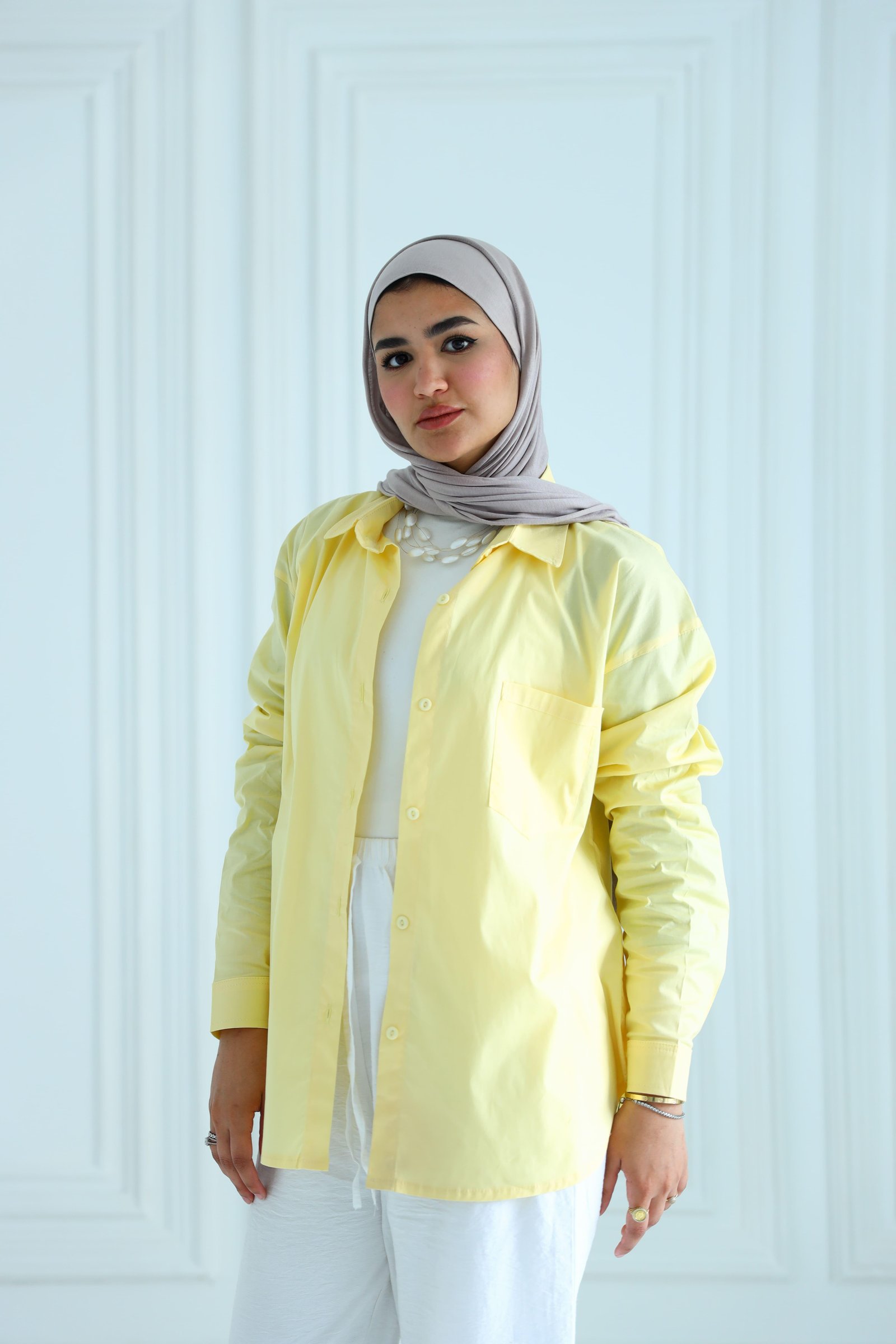 Yellow poplin shirt gallery image