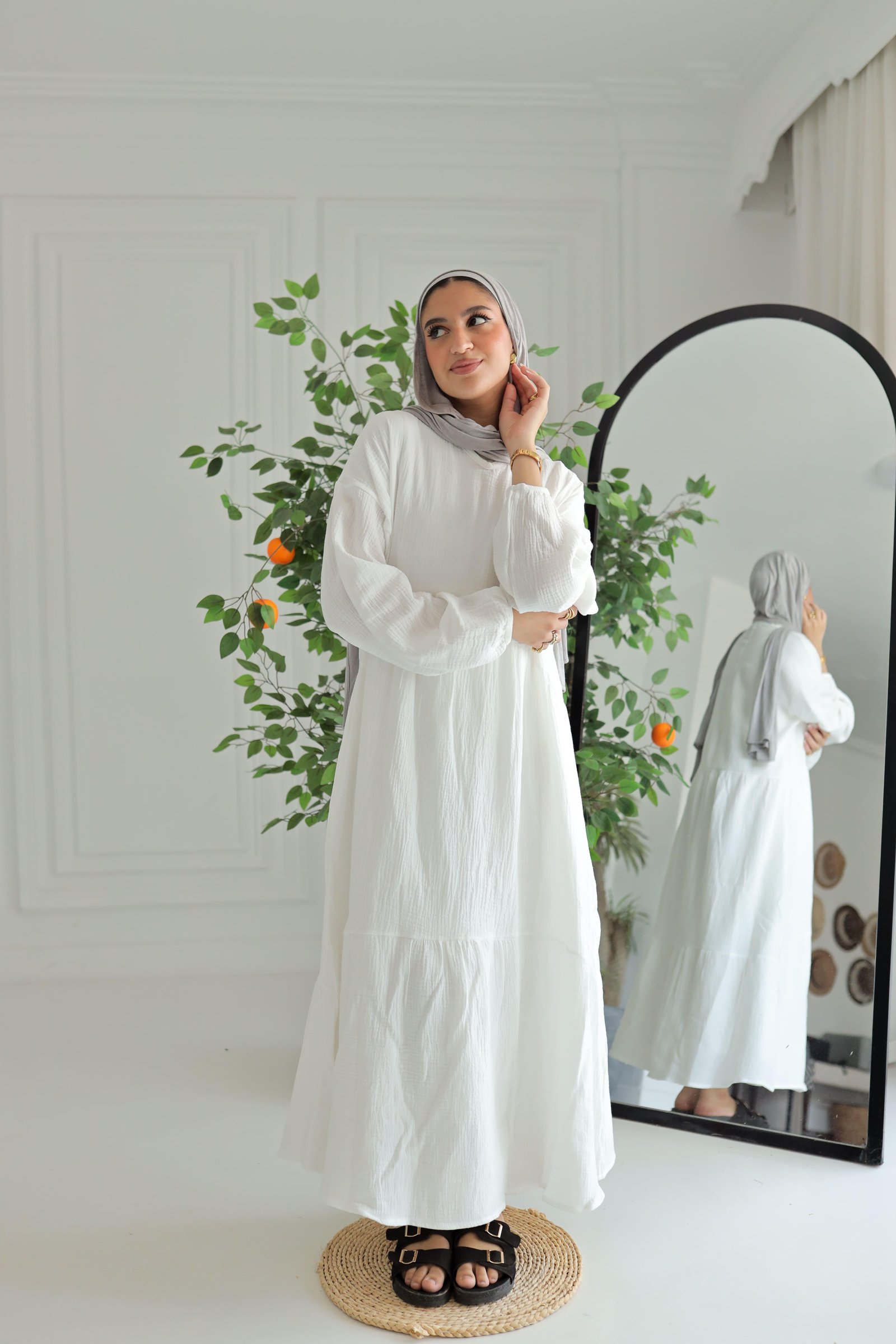White sunshine dress gallery image