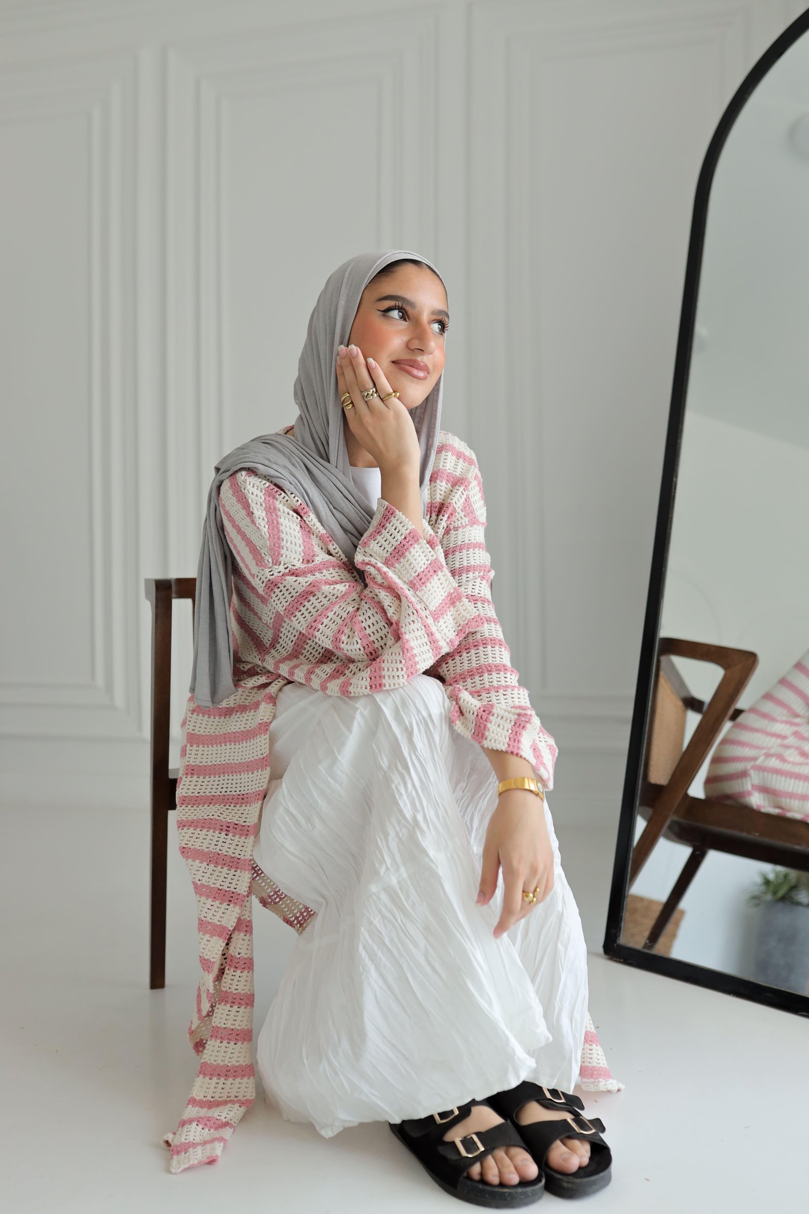 Pink Cozy glow cardigan gallery image