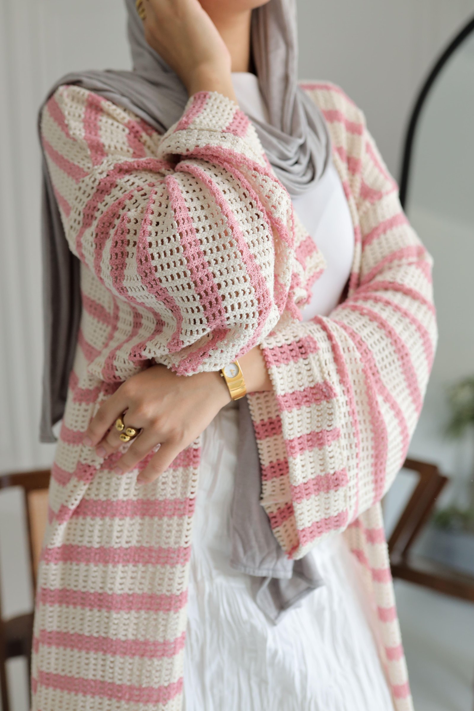 Pink Cozy glow cardigan gallery image