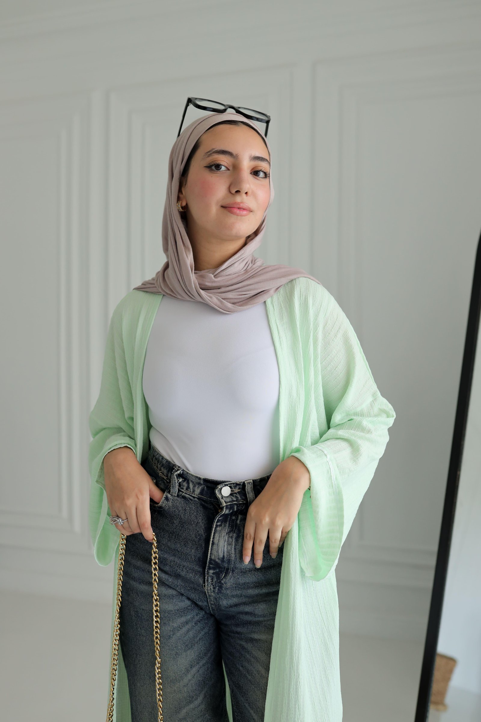 Lime cardigan gallery image