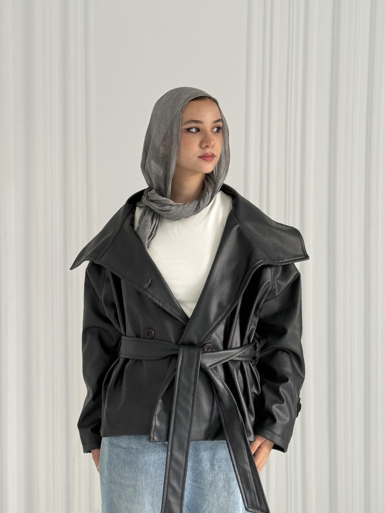 Black Midnight Belted Trench