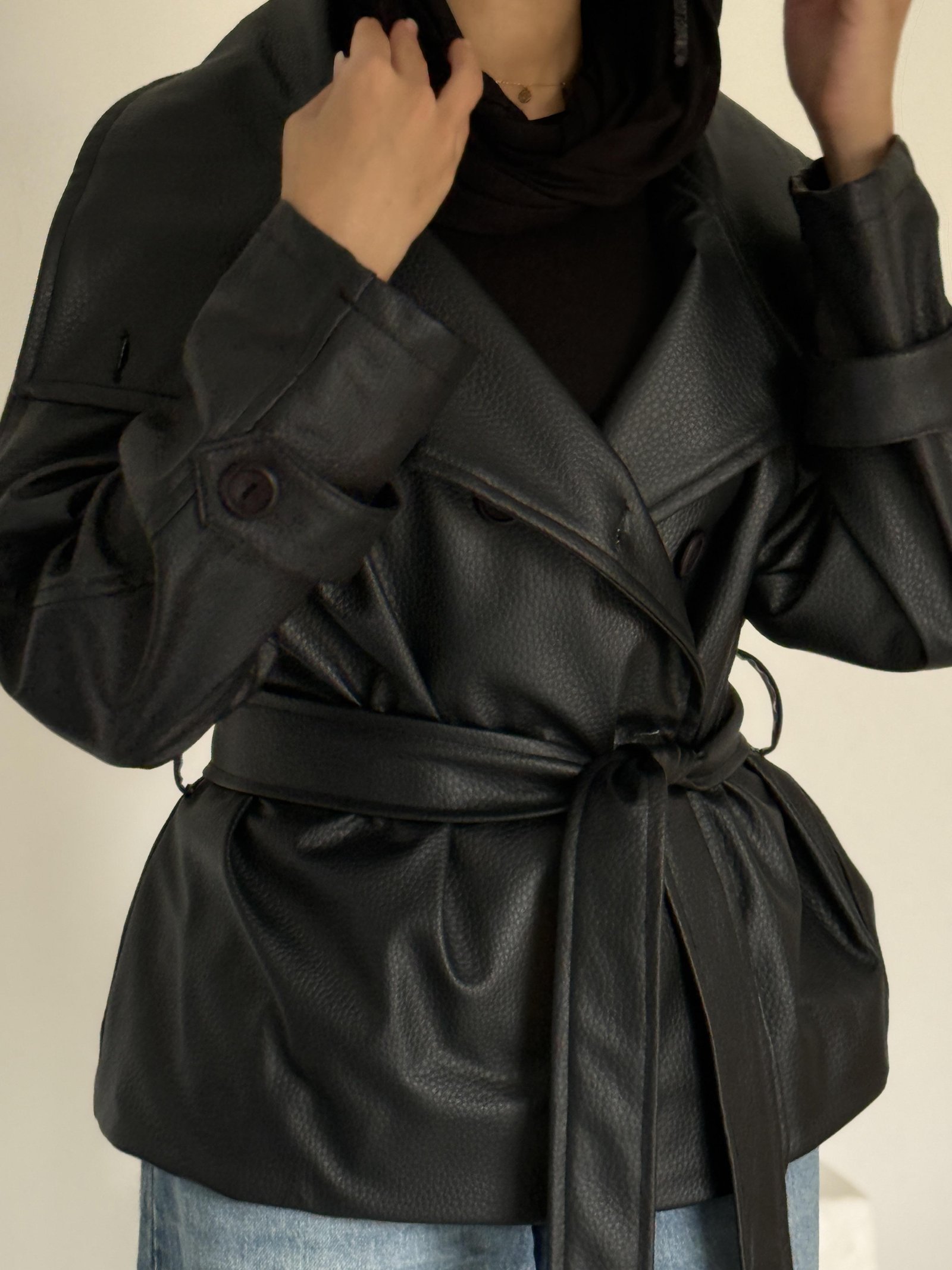Black Midnight Belted Trench