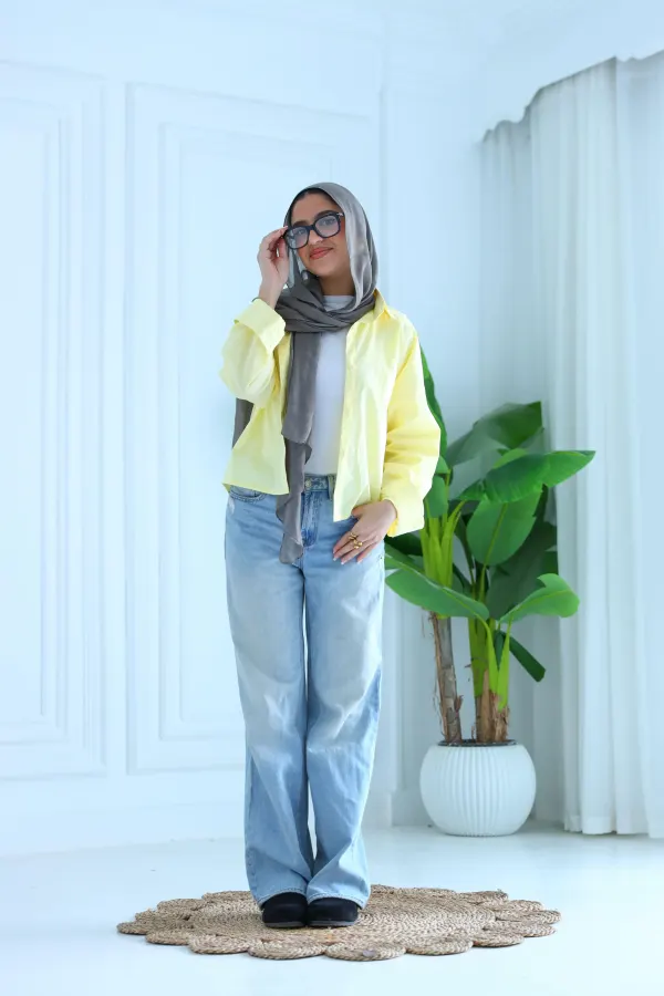 yellow crop shirt