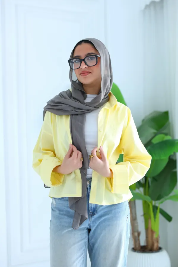 yellow crop shirt