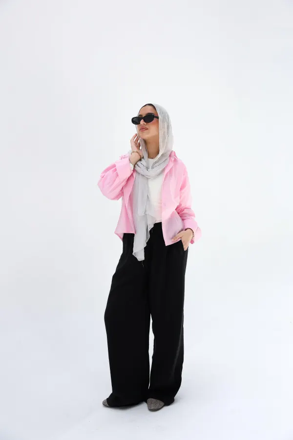 Baby Pink crop shirt