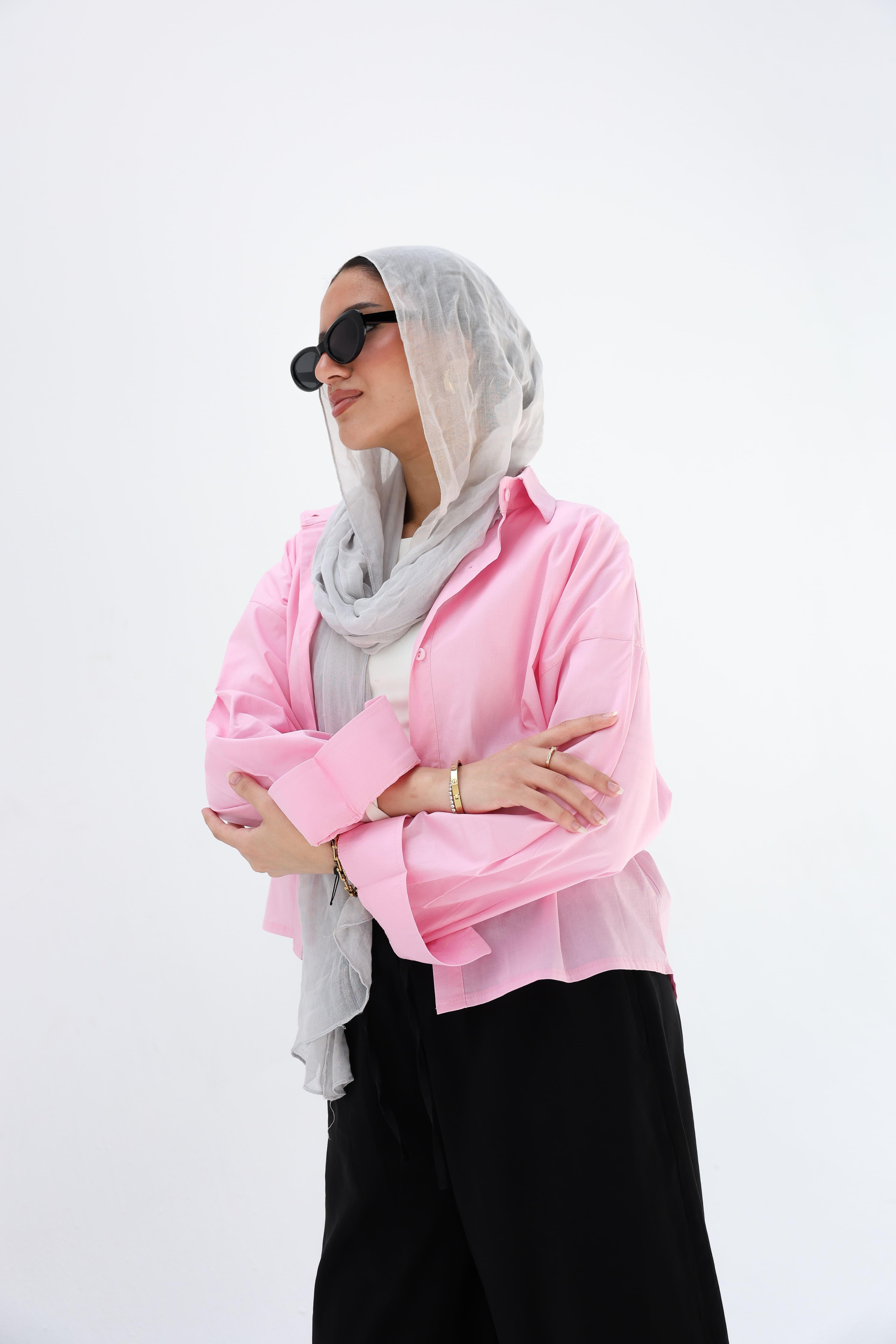 Baby Pink crop shirt