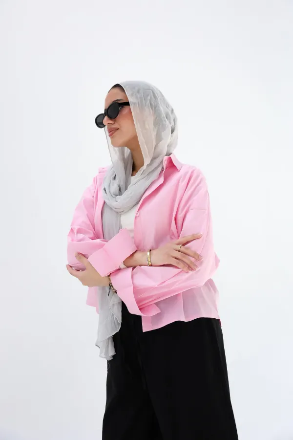 Baby Pink crop shirt