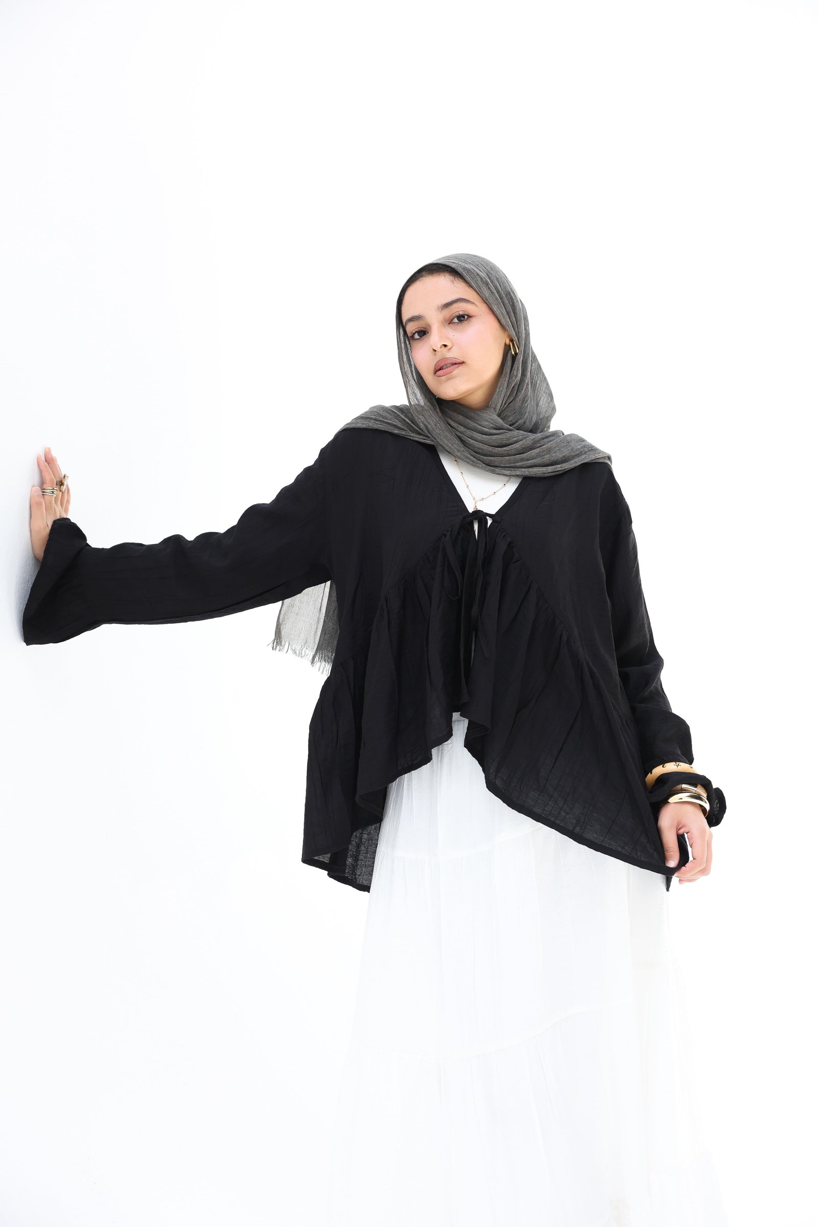 Black Fluffy Blouse