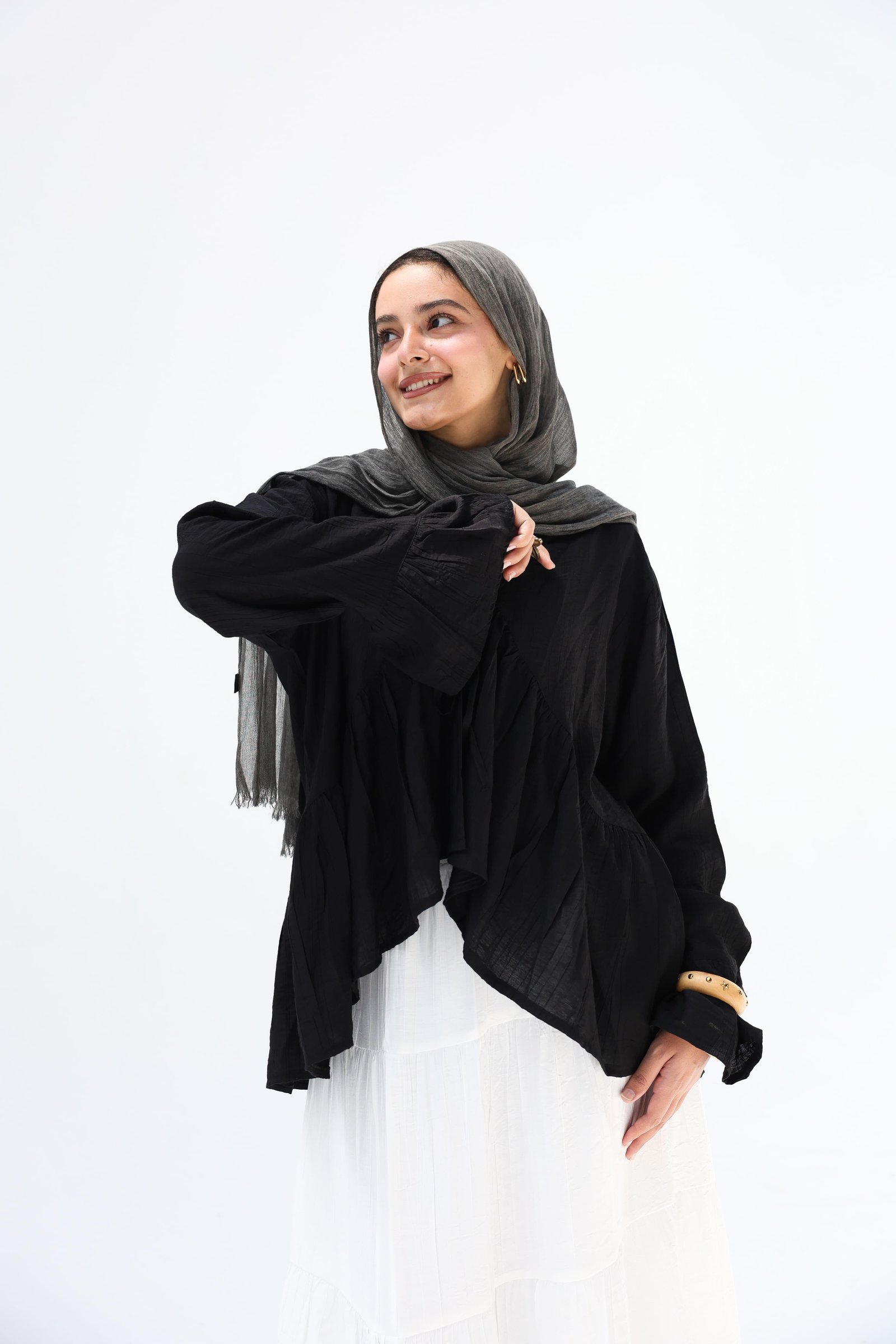 Black Fluffy Blouse
