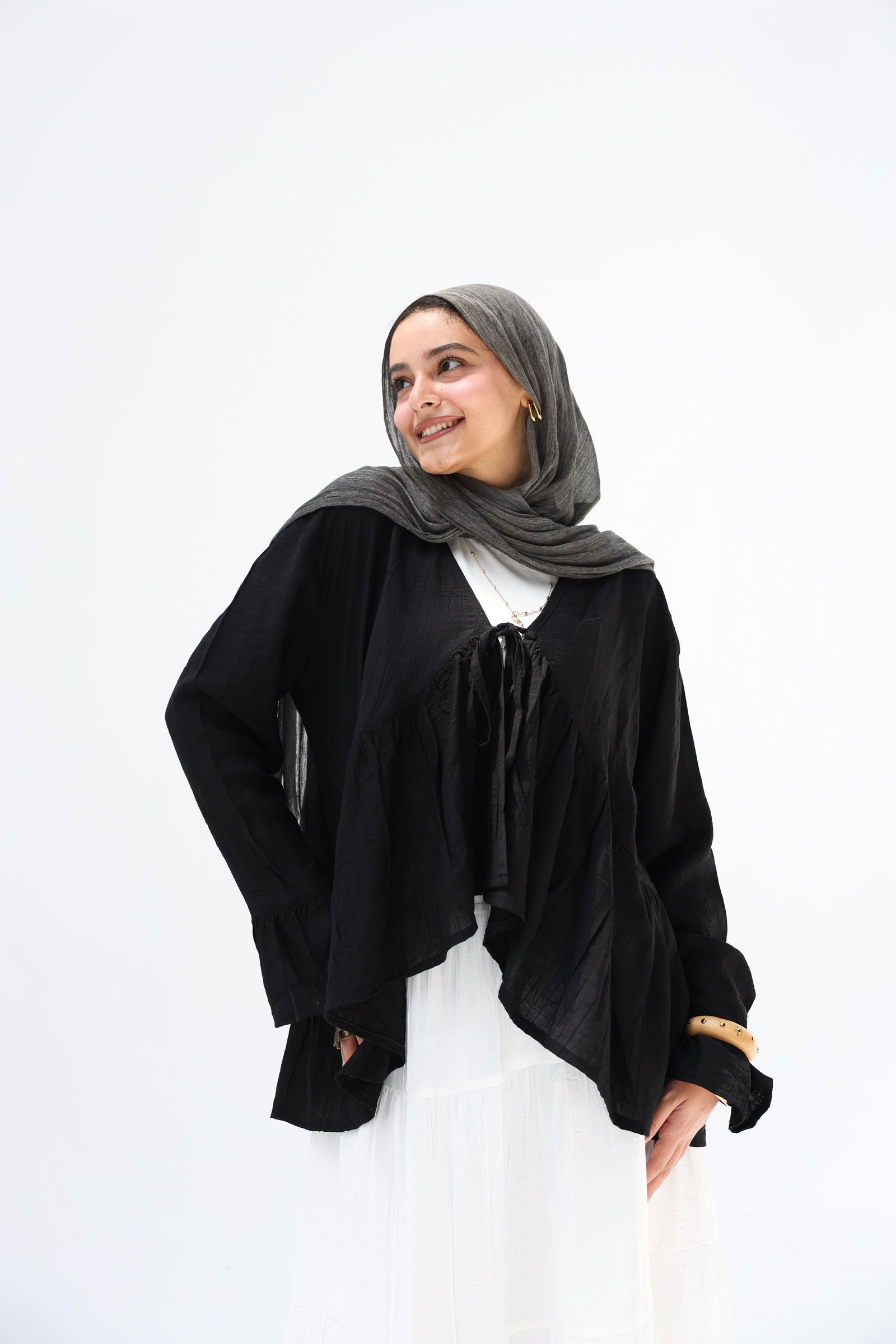 Black Fluffy Blouse