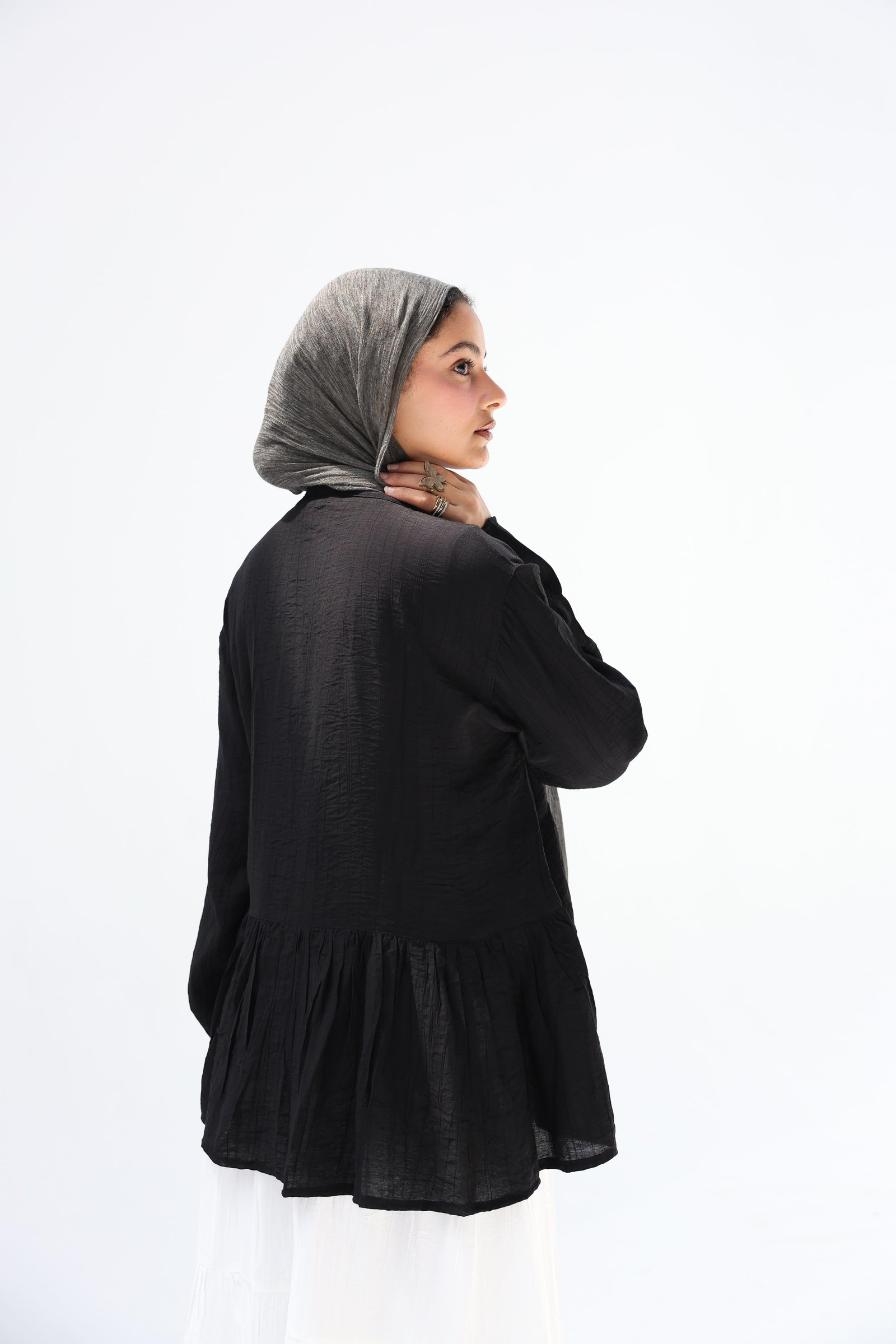 Black Fluffy Blouse