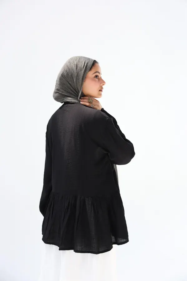 Black Fluffy Blouse