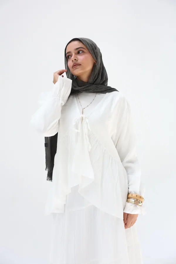 White Fluffy Blouse