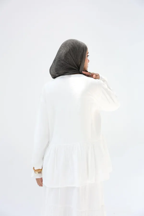 White Fluffy Blouse