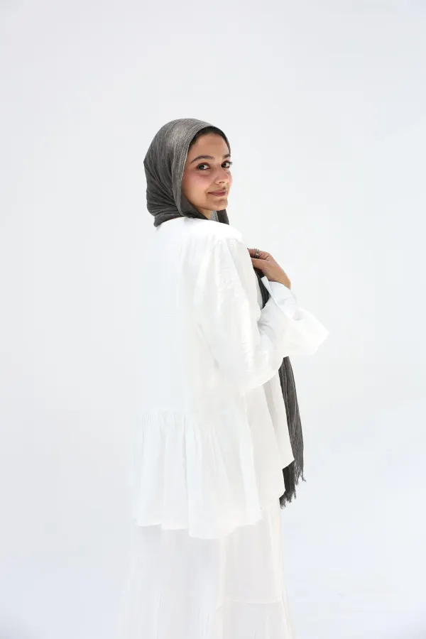 White Fluffy Blouse