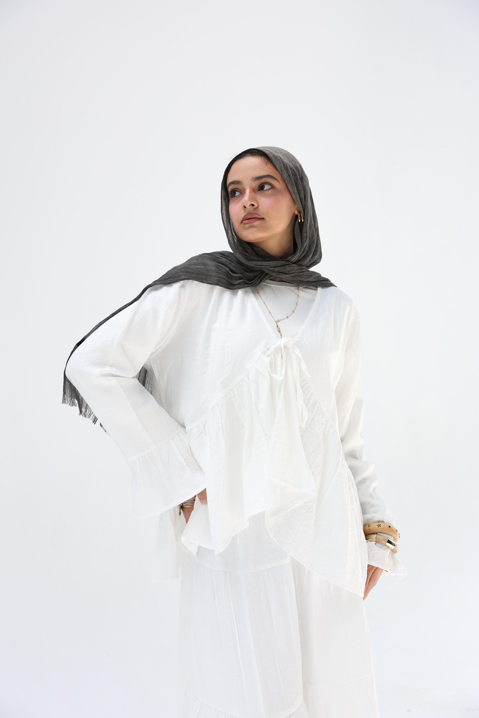 White Fluffy Blouse