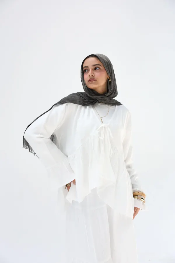 White Fluffy Blouse
