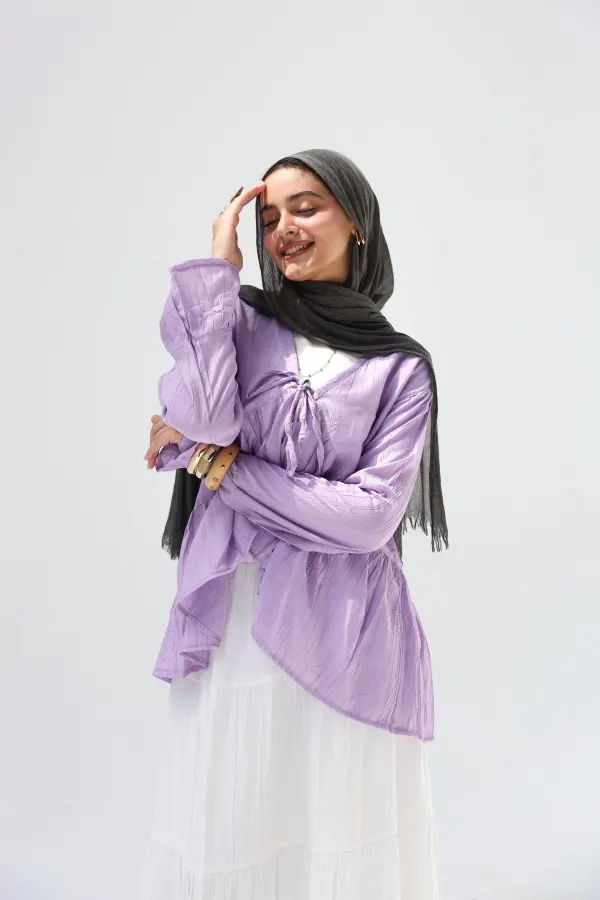 Lavender Fluffy Blouse