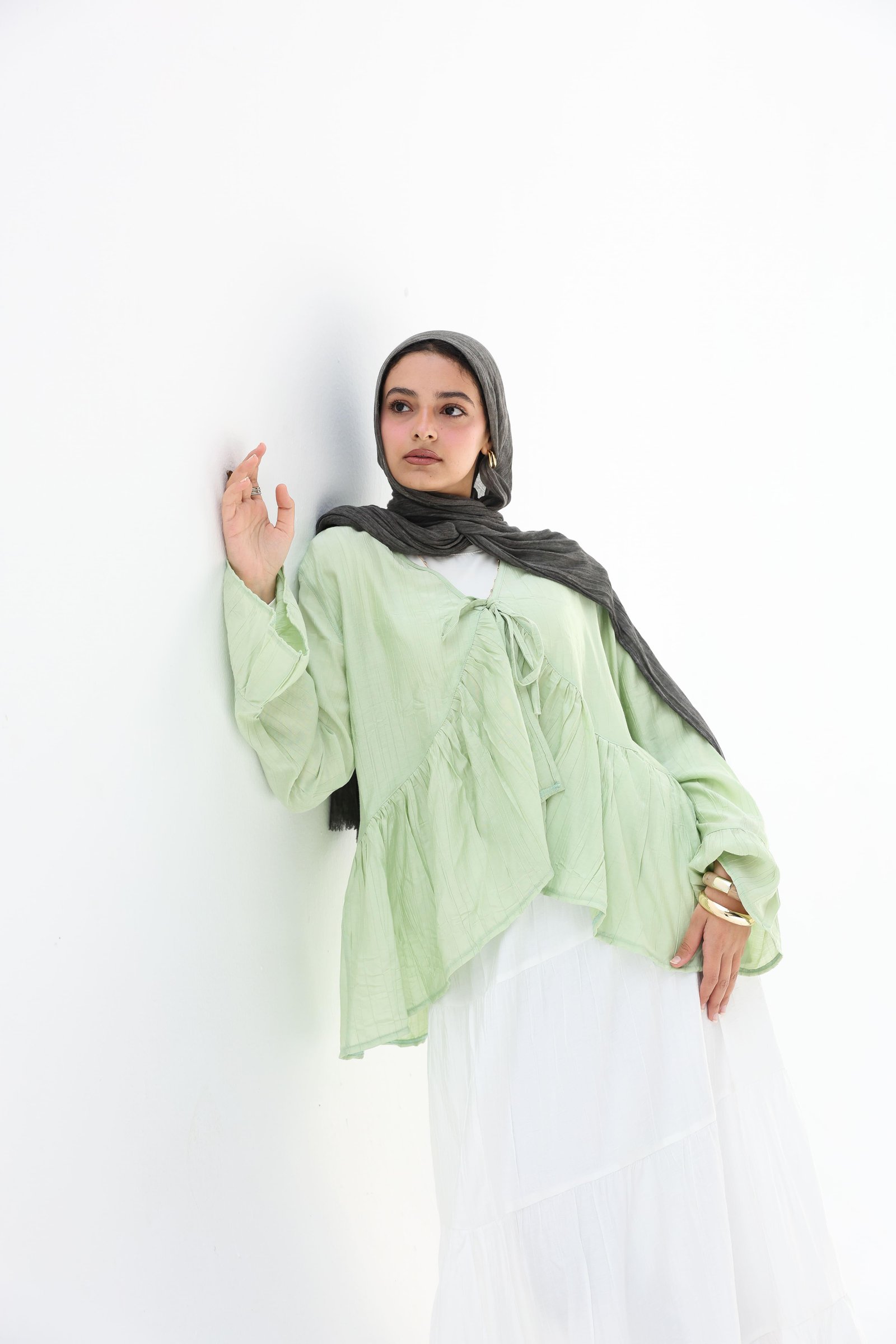 Mint Green Fluffy Blouse
