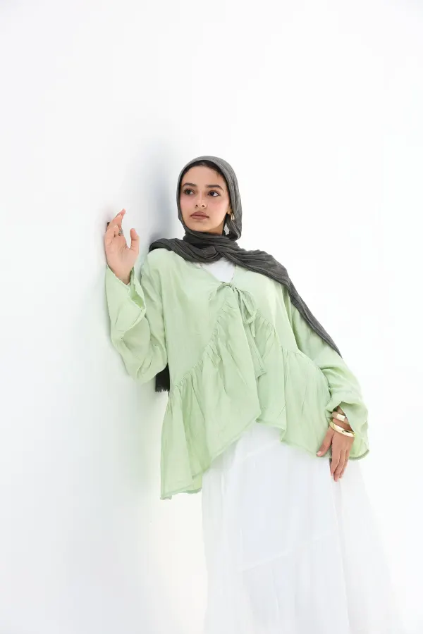 Mint Green Fluffy Blouse