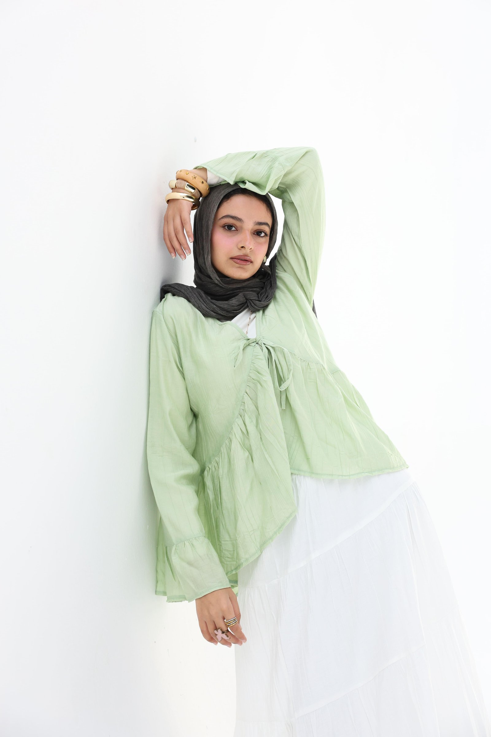 Mint Green Fluffy Blouse