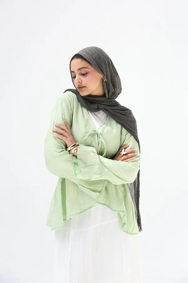 Mint Green Fluffy Blouse