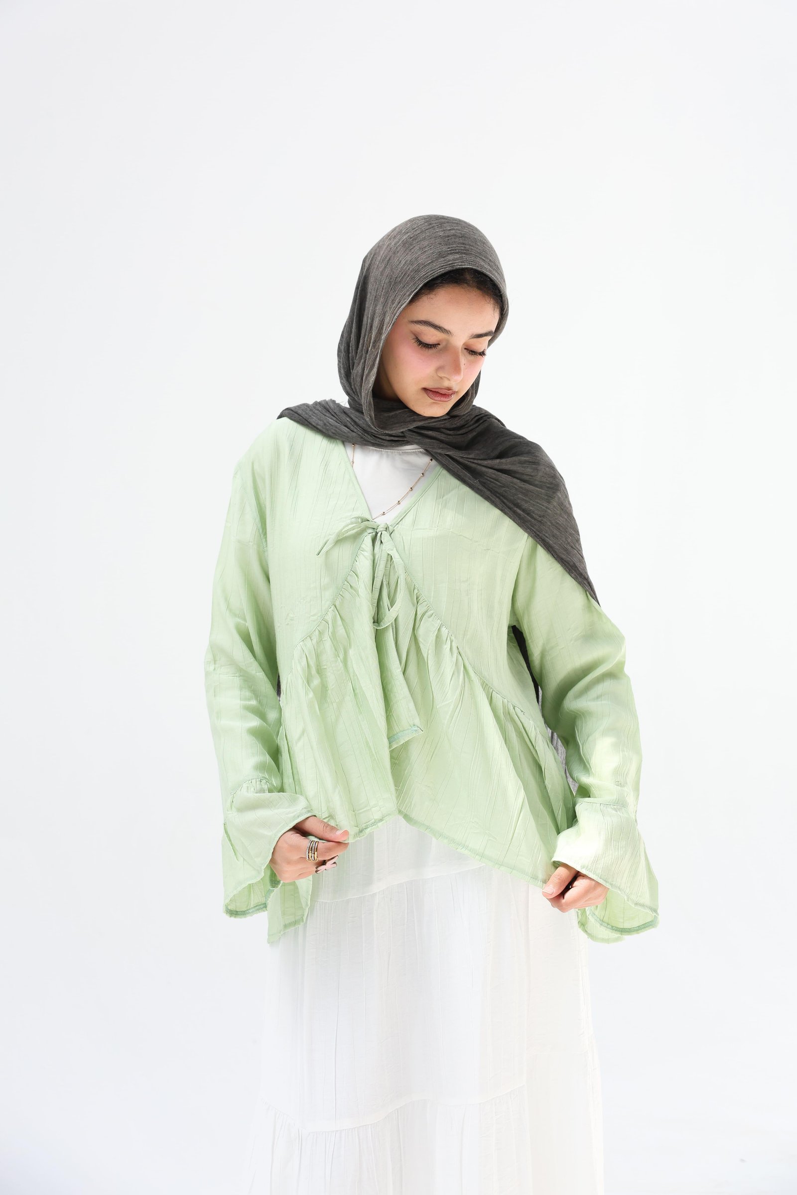 Mint Green Fluffy Blouse