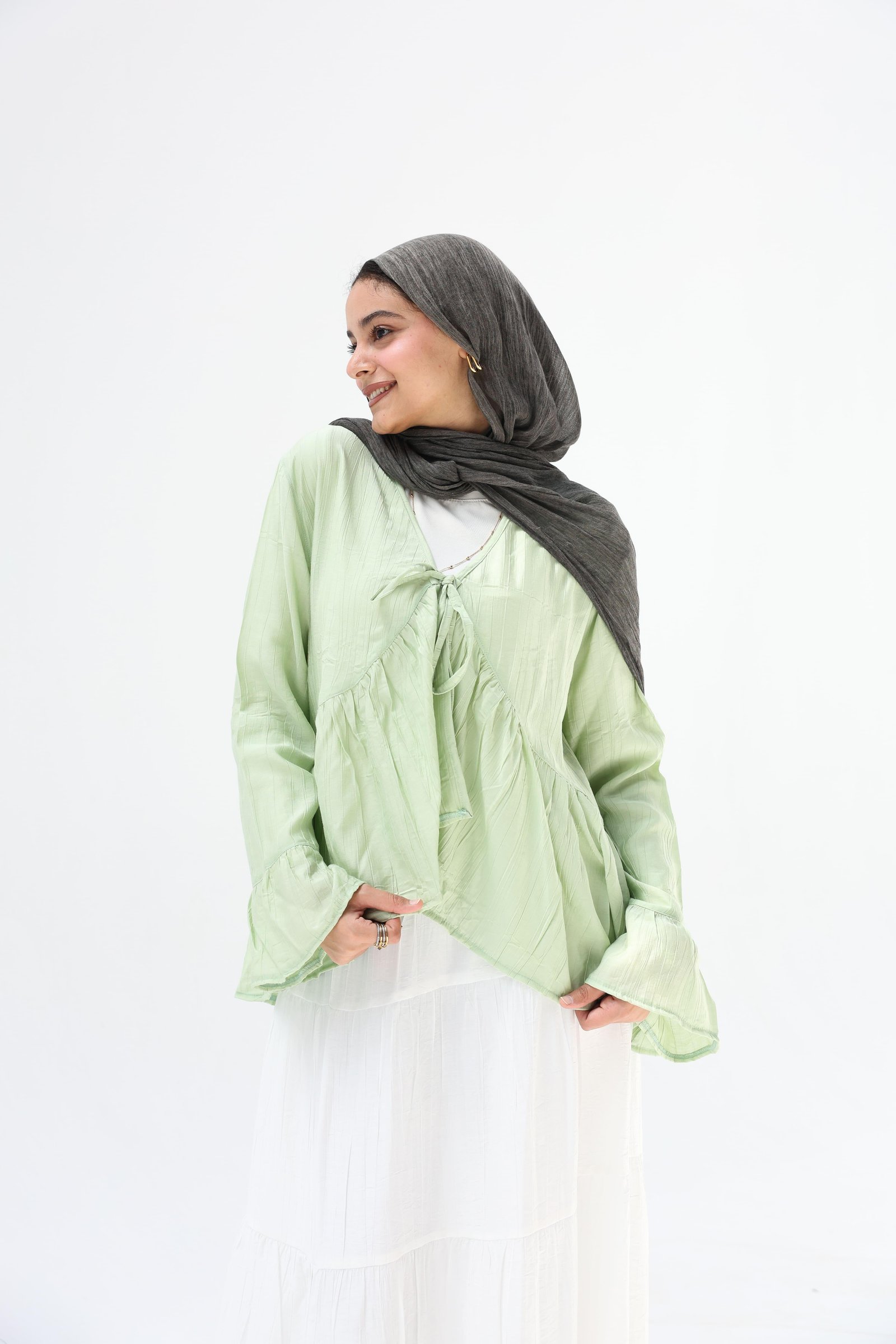 Mint Green Fluffy Blouse