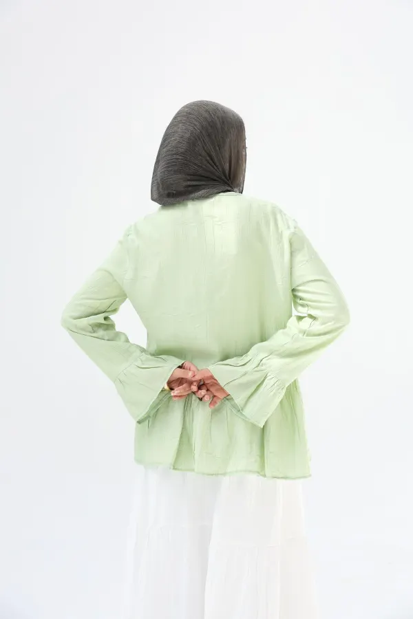Mint Green Fluffy Blouse