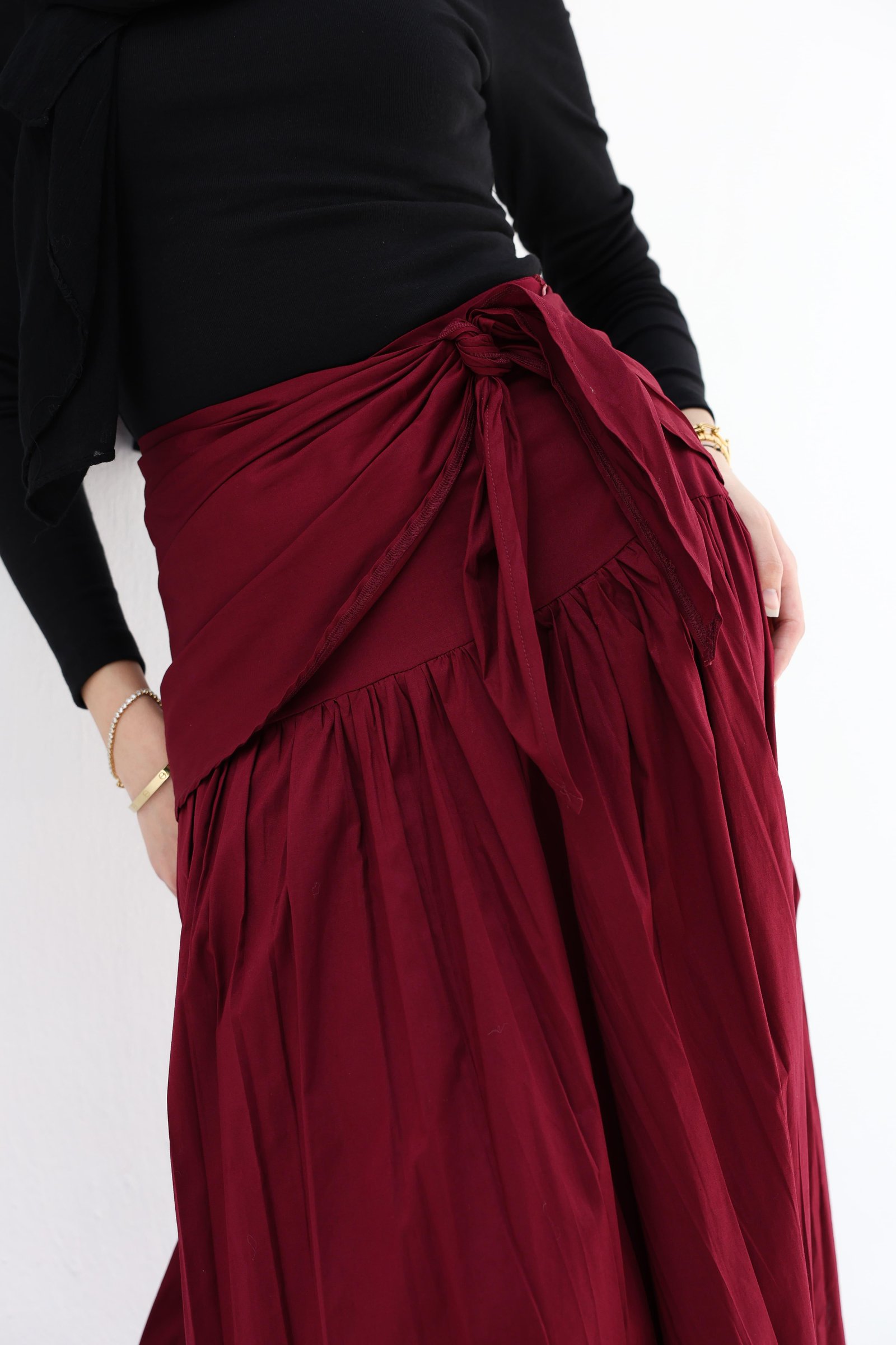 Burguandy Scart Skirt