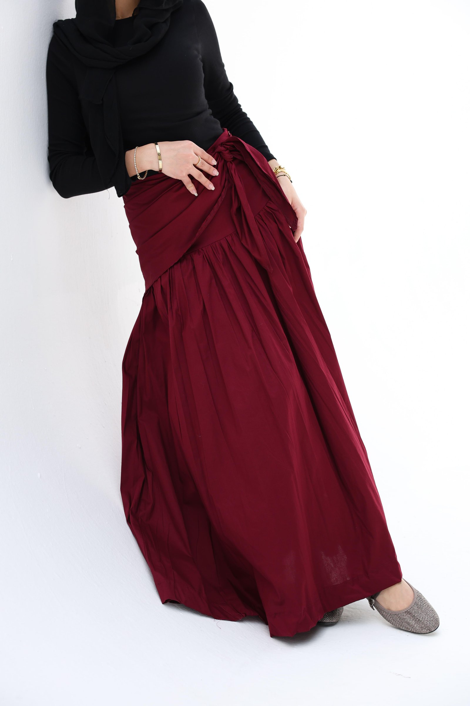 Burguandy Scart Skirt