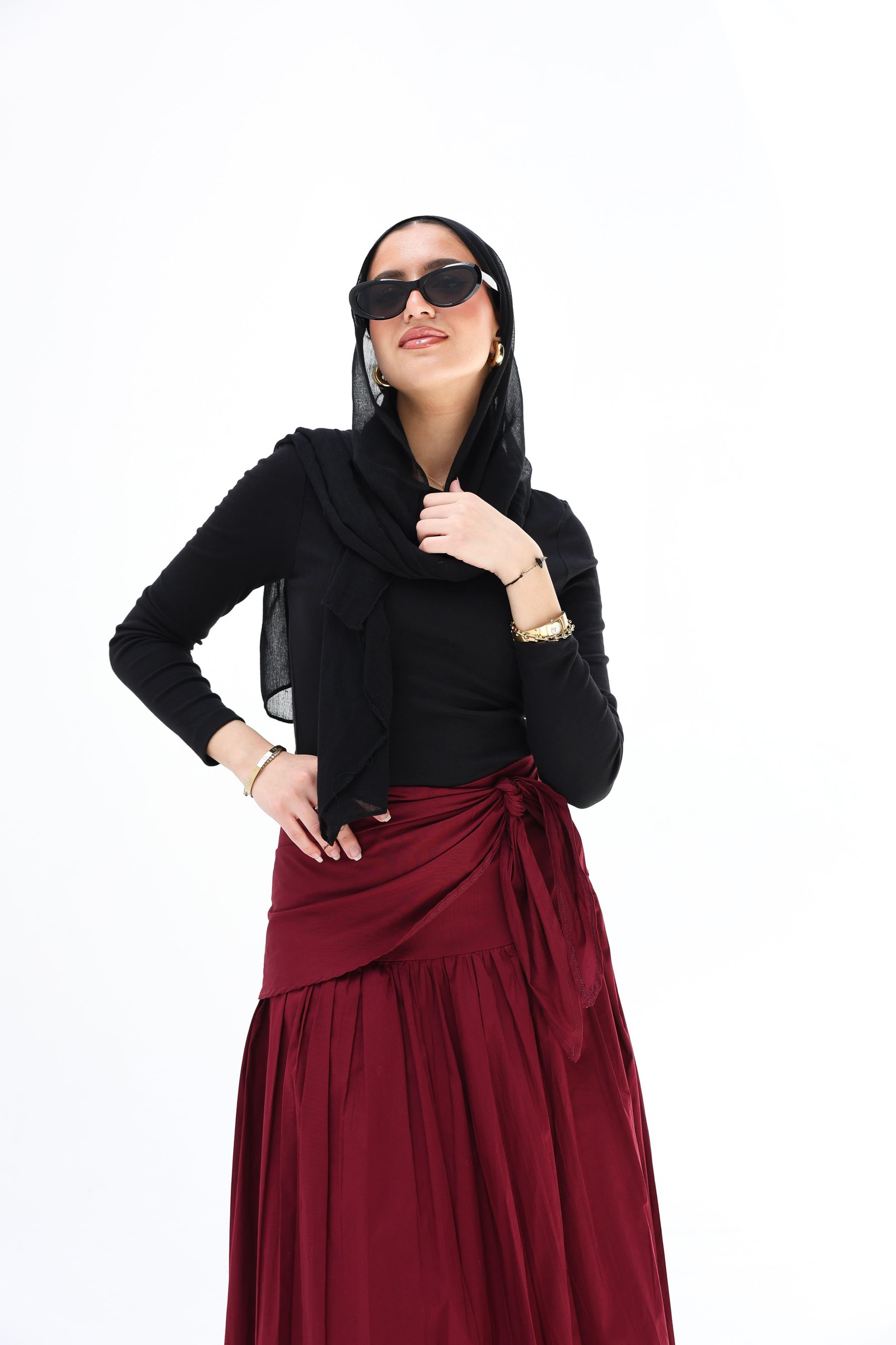 Burguandy Scart Skirt